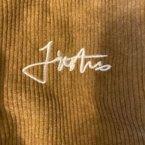 corduroy zip up with signature